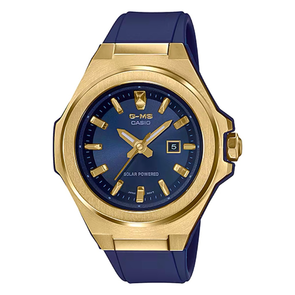 Casio Baby-G MSGS500G-2A Analog Blue Rubber Steel Tough Solar Women's Watch.